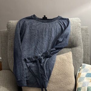 a.n.a Blue Lace-Up Women's Top